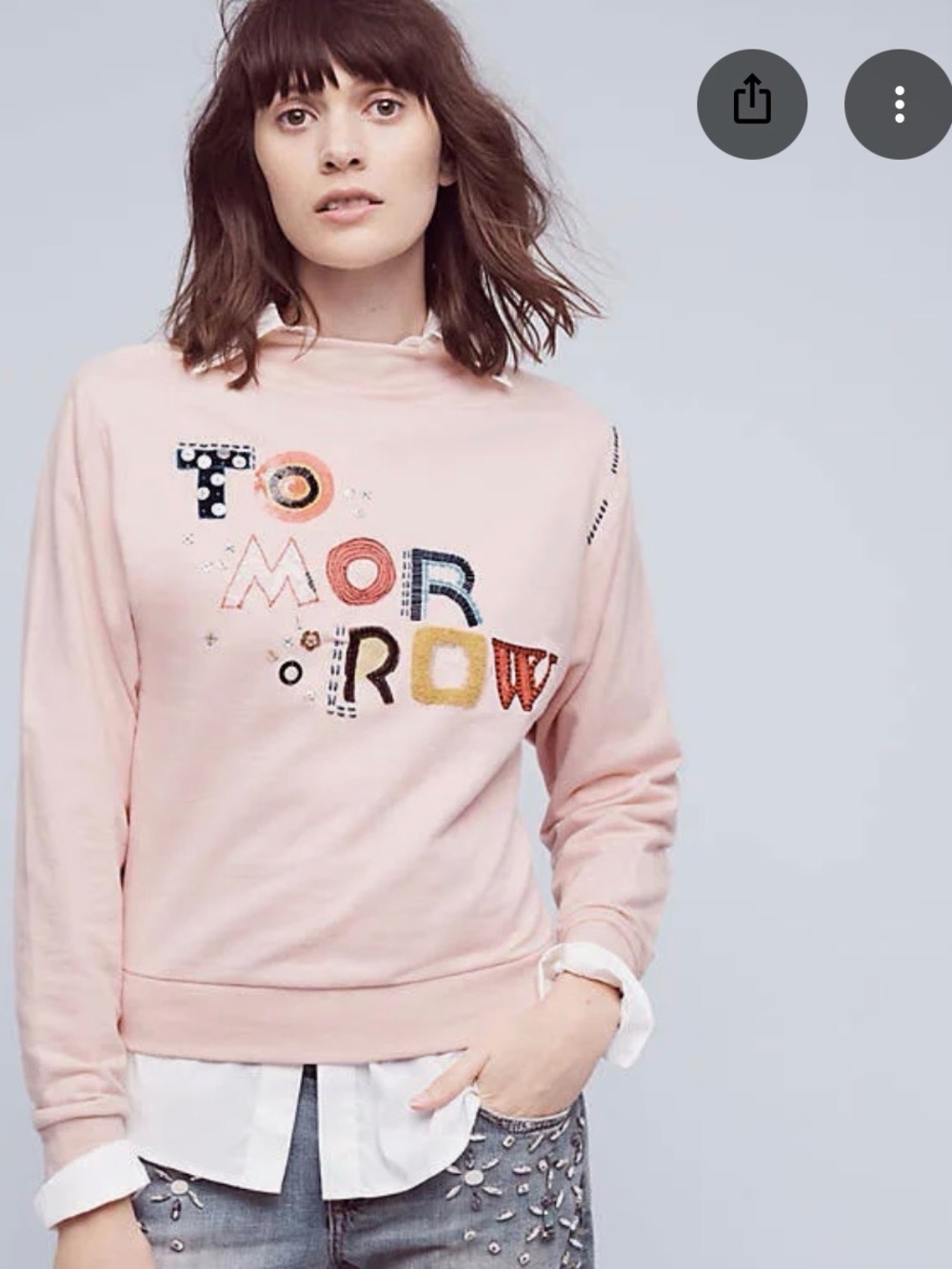 Anthropologie "tomorrow" sweatshirt